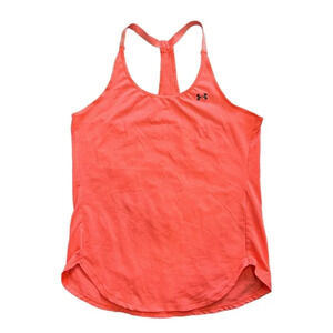 Under Armour Orange Neon Heat Gear Racer Tank Top S